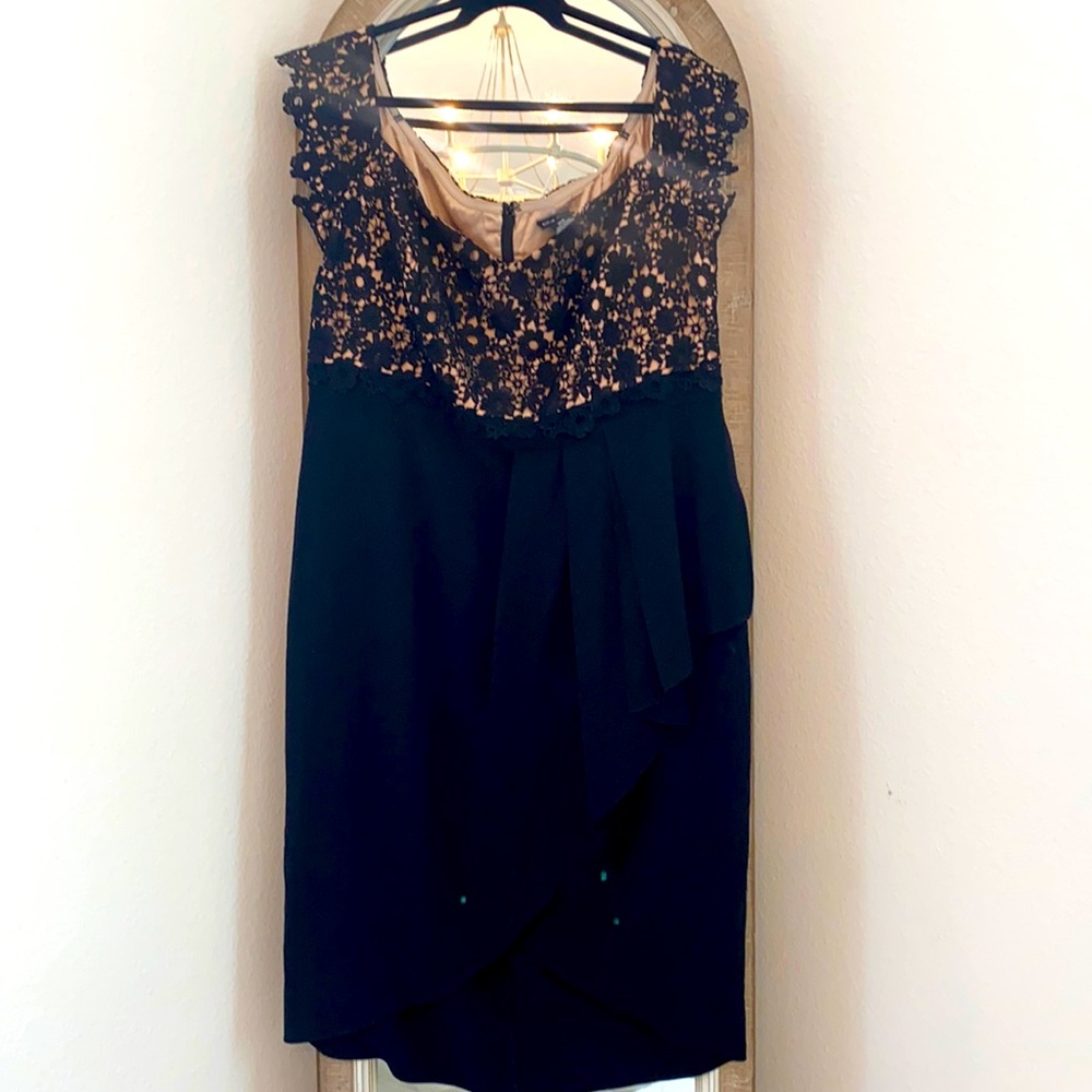 City Chic Black Lace Off the Shoulder Dress